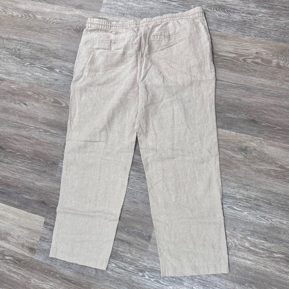 Charter Club Luxury Linen Pants Women’s Size XL X-Large Beige Summer Relaxed EUC - Picture 8 of 10